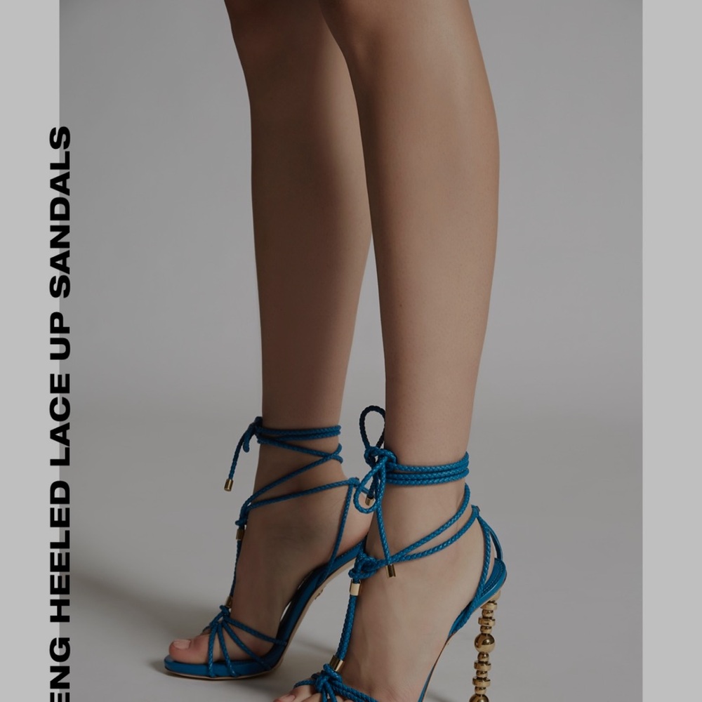 DSQUARED2 Turquoise Lace-Up Sandals